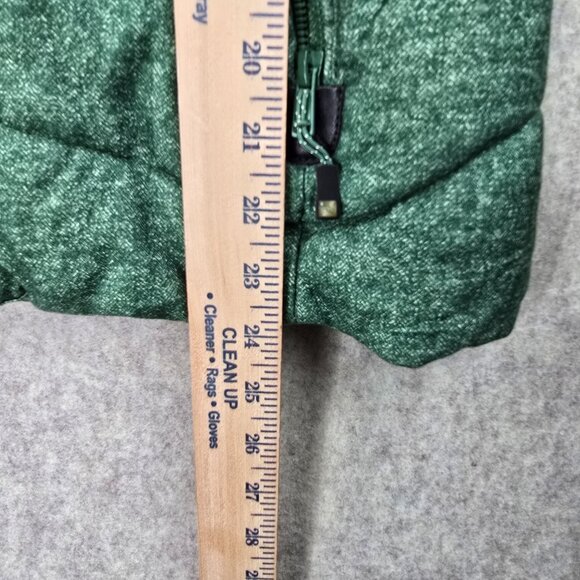 Green Tea Womens Faux Fur-Lined Puffer Vest Medium Green Polyester Shell & Hood - Picture 9 of 9